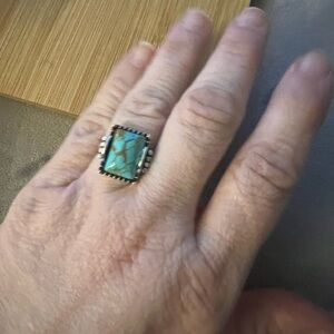 Turquoise Silver Ring size 8